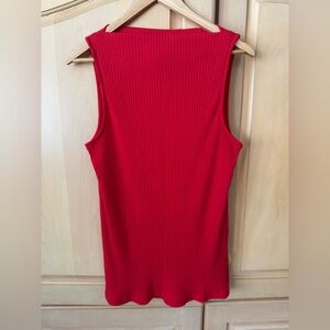 Old Navy Red Ribbed Sleeveless Tank